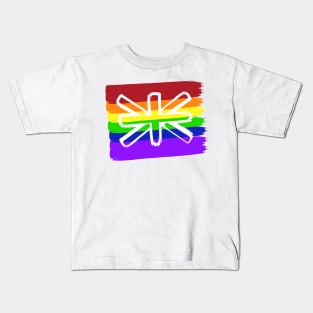 Painted Rainbow Union Jack Kids T-Shirt